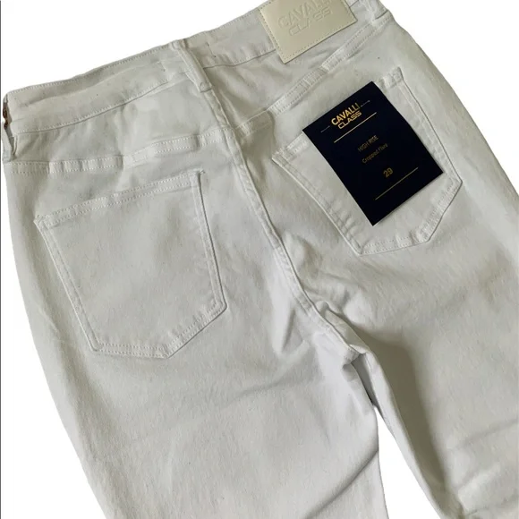 ❤️❤️❤️Class Cavalli Slightly Wide Leg cropped flare white jeans size 29 US❤️❤️❤️ - Picture 7 of 11